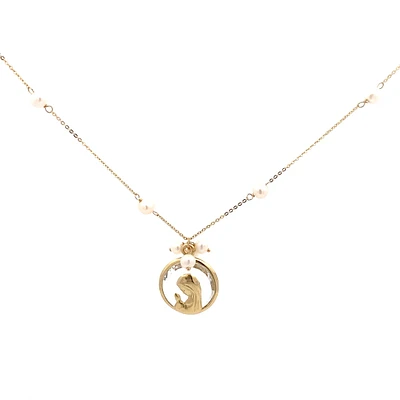 Virgen Nina 13MM Round Glass Necklace