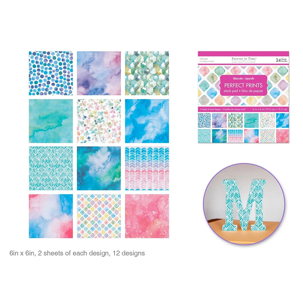 Bloc papier Forever in Time - 24 feuilles - Aquarelle