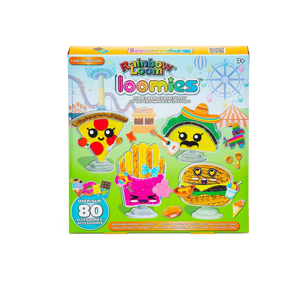 Ensemble de 4 personnage en élastiques Loomies Rainbow Loom - Nourriture