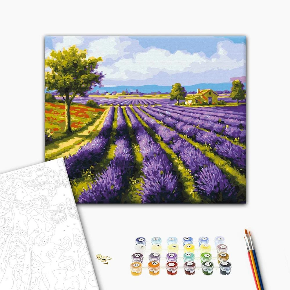 Ensemble peinture à numéros - « Champ de lavande »