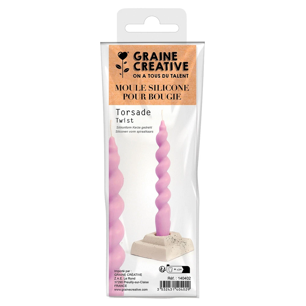 Moule pour bougie en silicone - torsade