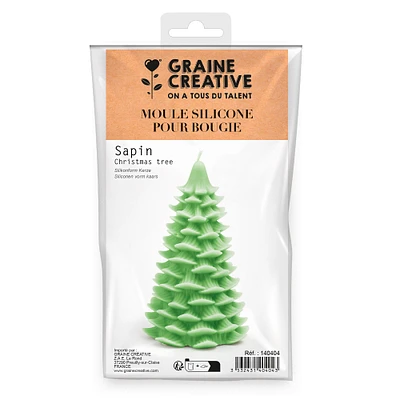 Moule pour bougie en silicone - arbre de Noël, 9 x 15,2 cm