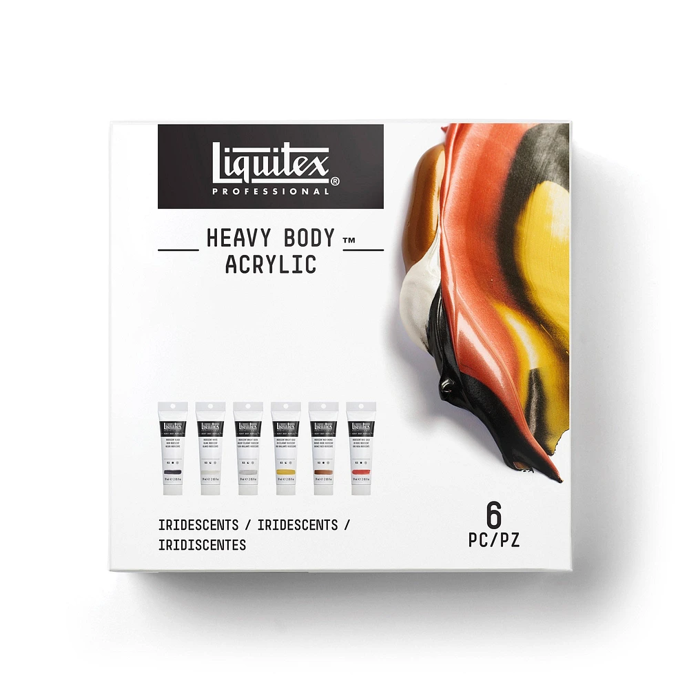 Ensemble acrylique Heavy Body - couleurs iridescentes, 6 pièces