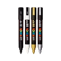 Paint Markers - PC-5M Medium Tip, Metallic Colours, 4 Pieces