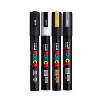 Paint Markers - PC-5M Medium Tip, Metallic Colours, 4 Pieces