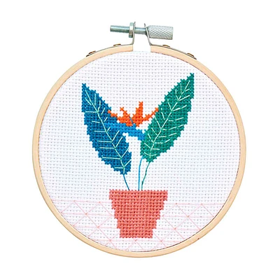 Ensemble broderie point de croix - strelitzia