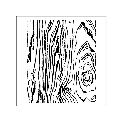 Mixed Media Stencil - Wood Grain, 6 x 6 in.
