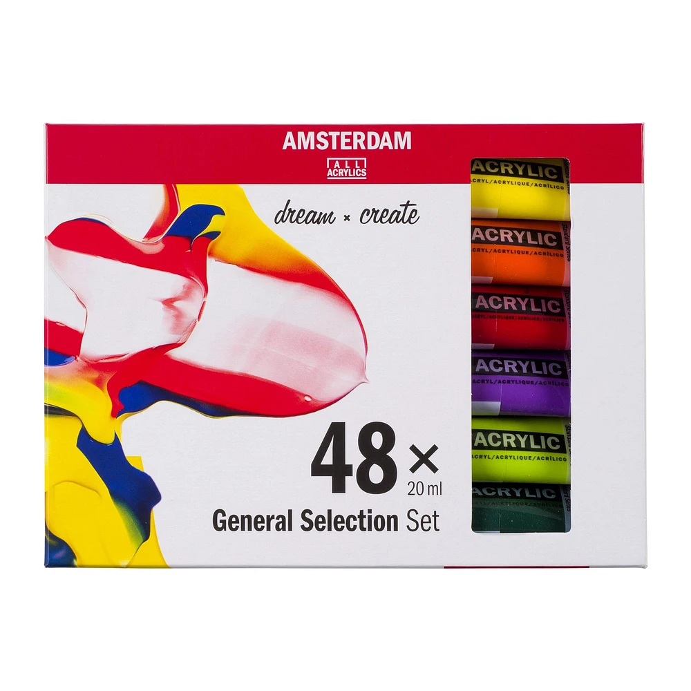 Standard Series Acrylic - Medium Viscosity, General Selection, 48 Pieces
