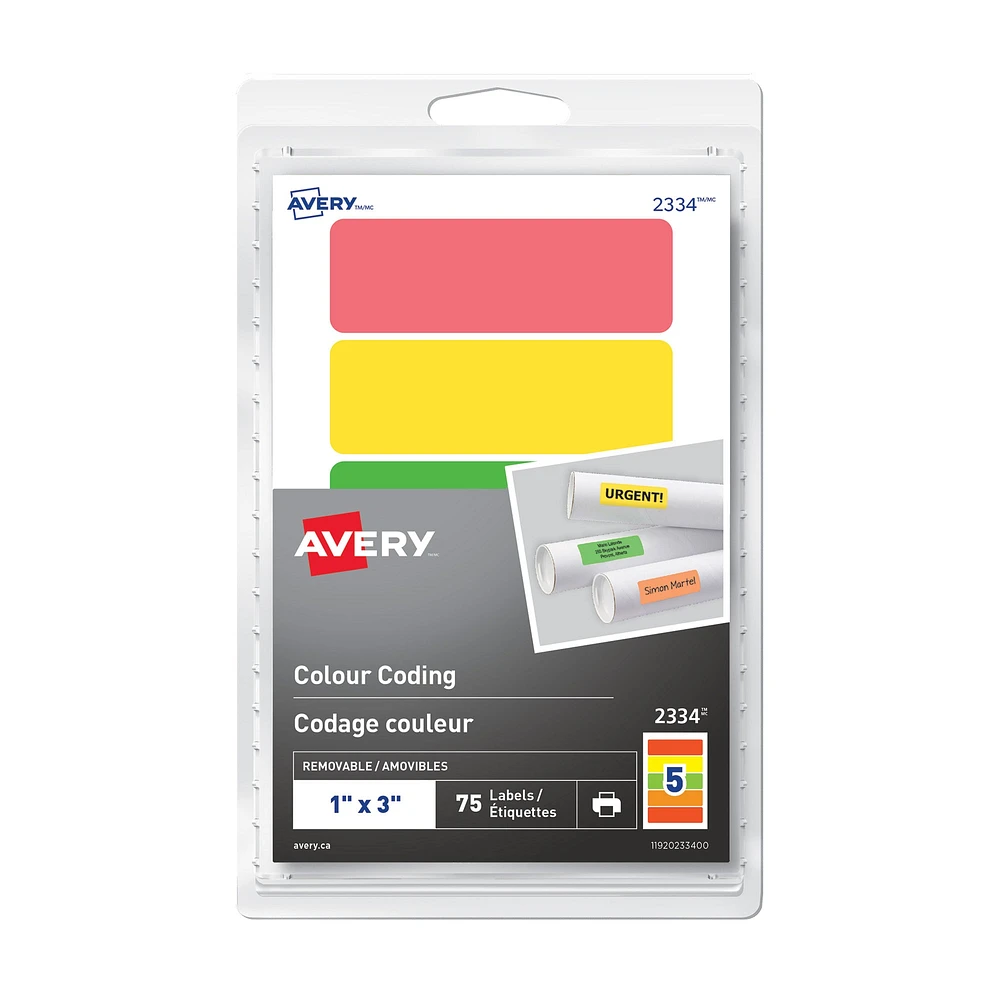 Pqt. 75 étiquettes codage couleur