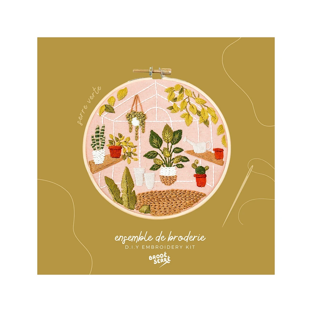 Kit broderie DIY - serre verte