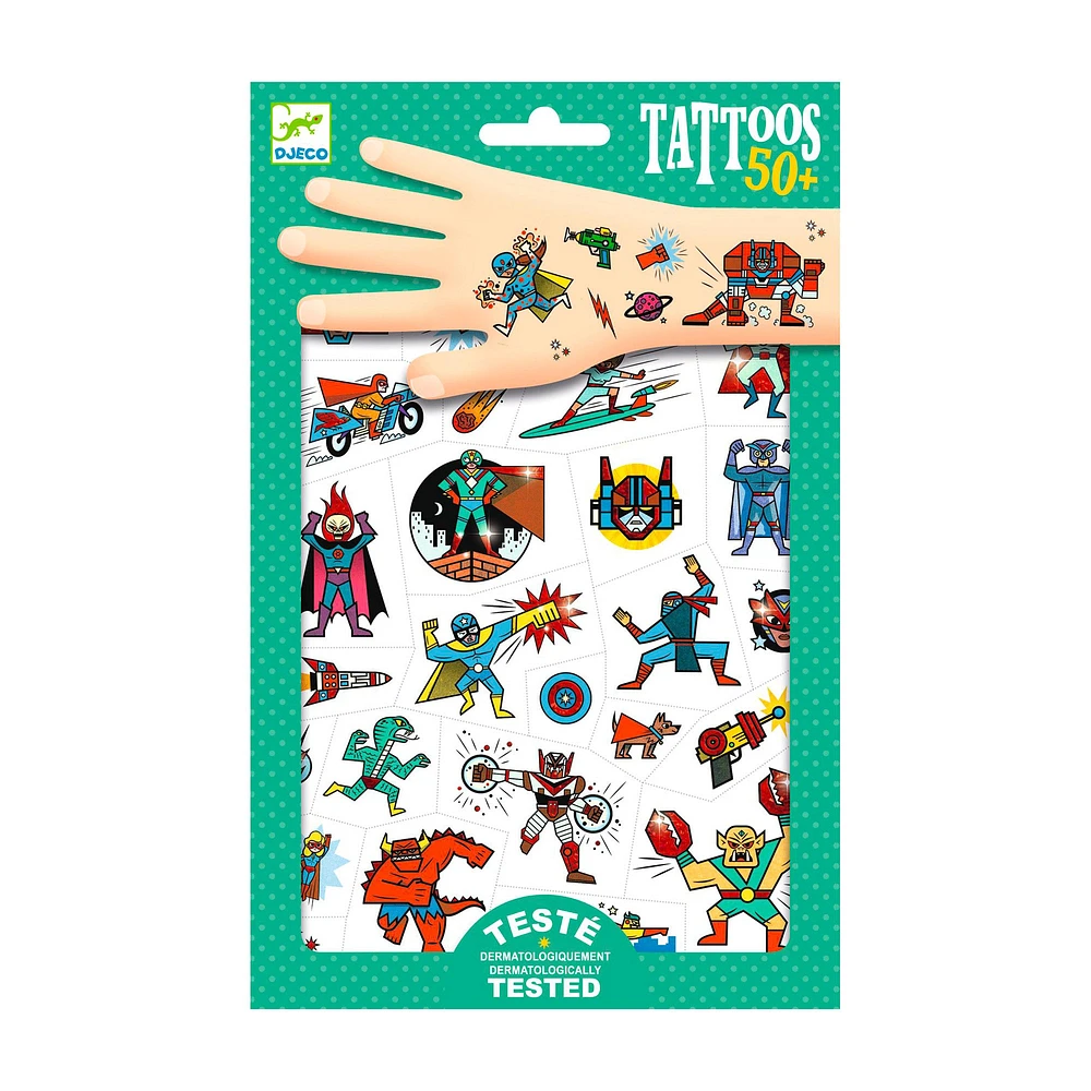 Temporary Tattoos - Heroes vs Villains