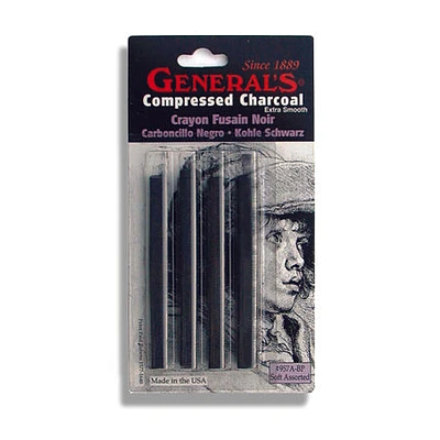 Compressed Black Charcoal - 4 sticks