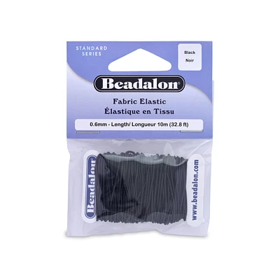 Fabric Elastic – Black, 0.6 mm