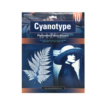 10-Pack Cyanotype Pretreated Fabric Sheets - English