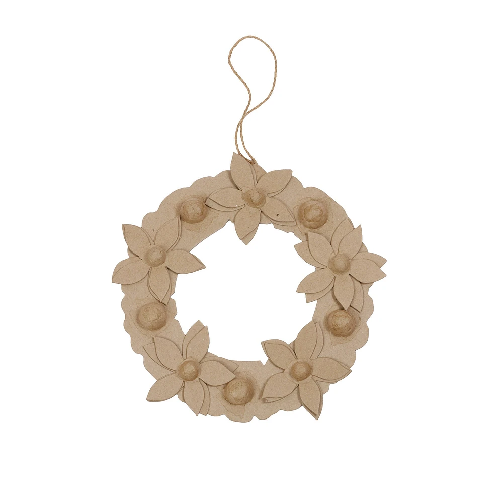 Papier-Mâché Flower Wreath