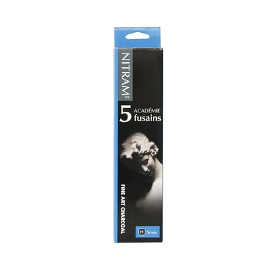 Set of 5 Académie Charcoal Sticks – H, 5 mm
