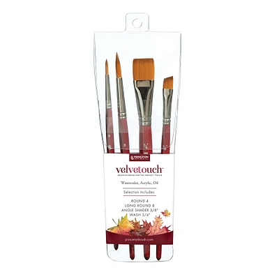 Ens. 4 pinceaux à poils synthétiques Velvetouch