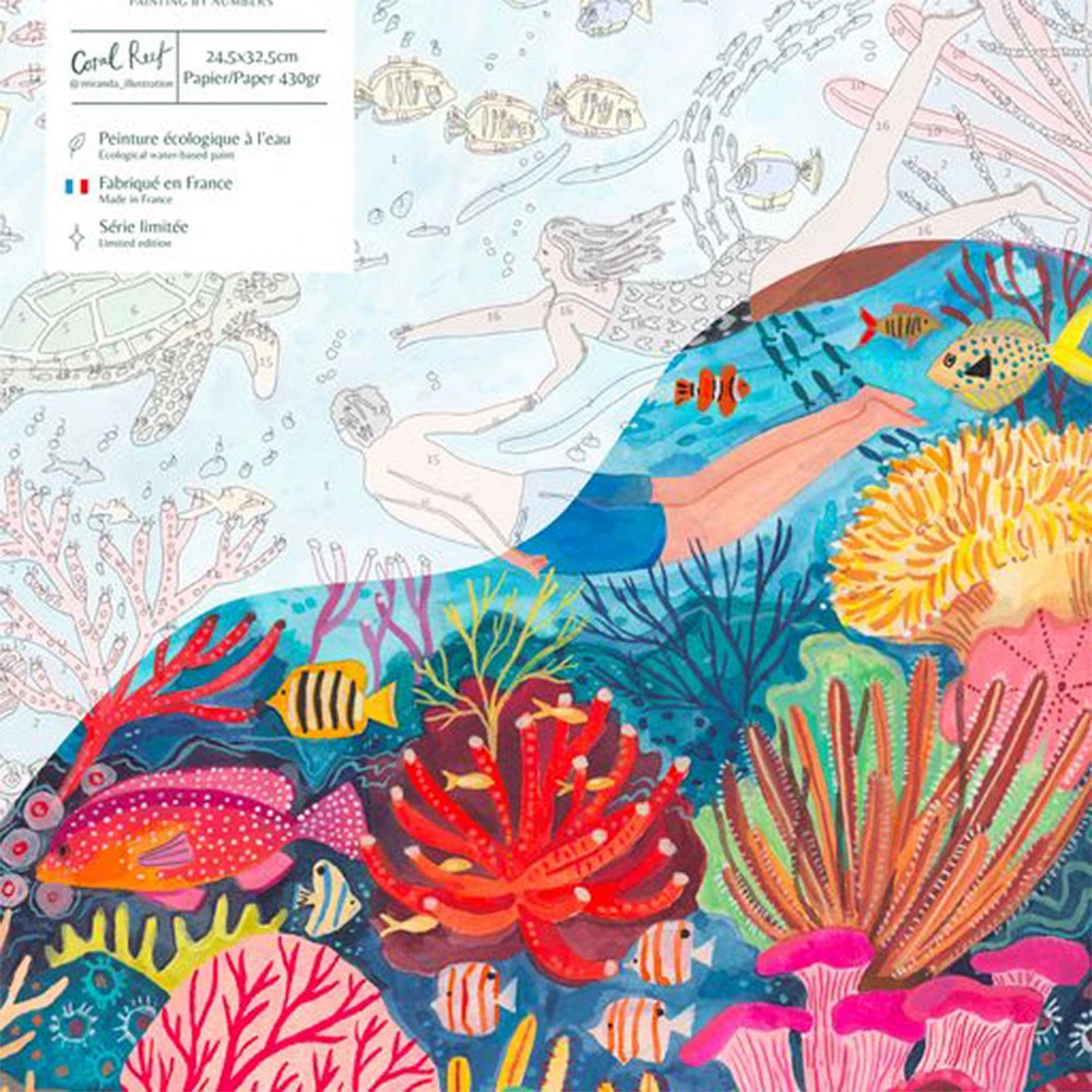 Petit Pinceau Paint by Numbers Kit - "Coral Reef"