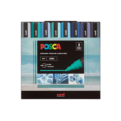 8-Pack Water-Based Paint Markers - Cool Colours