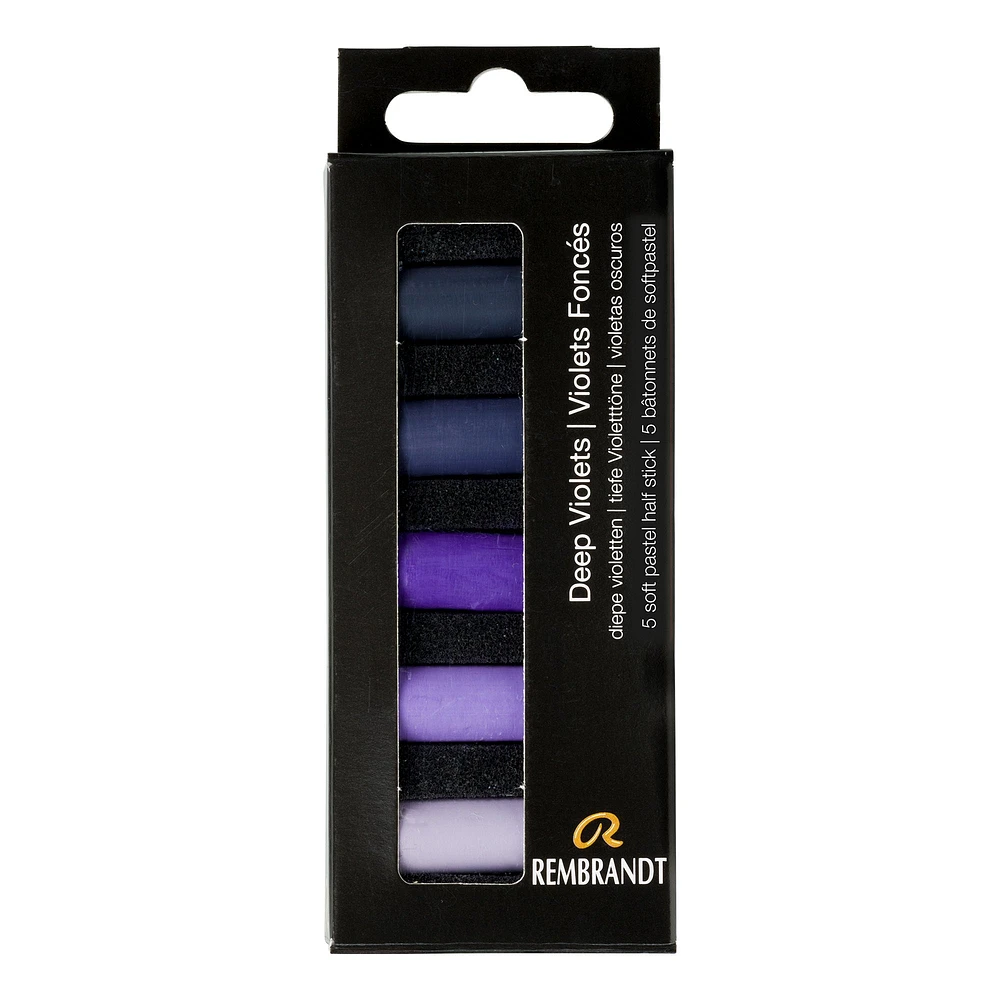 Ens. 5 demi-pastels tendres - violet foncé
