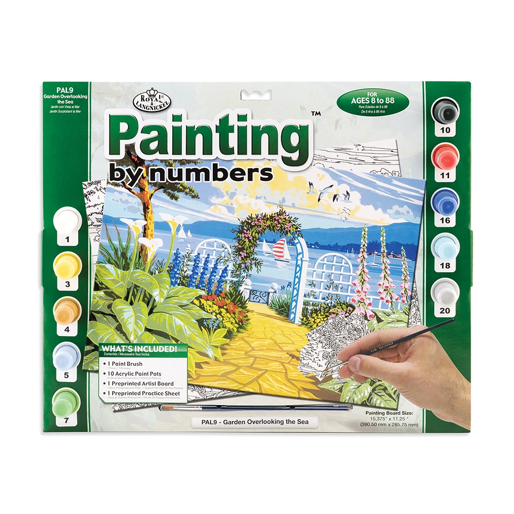 Kit peinture à numéros - « Jardin avec vue sur la mer »