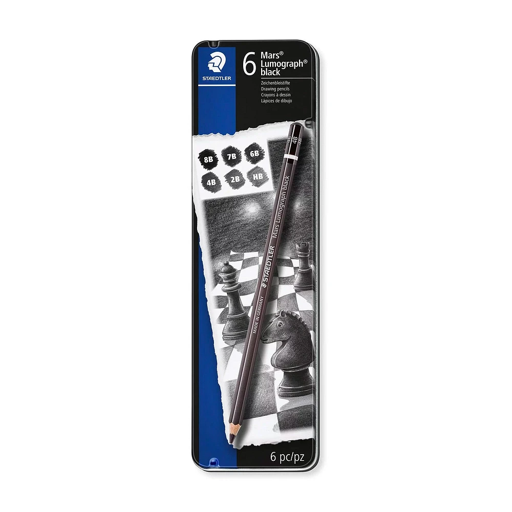 6-Pack Mars Lumograph Pencils - Black