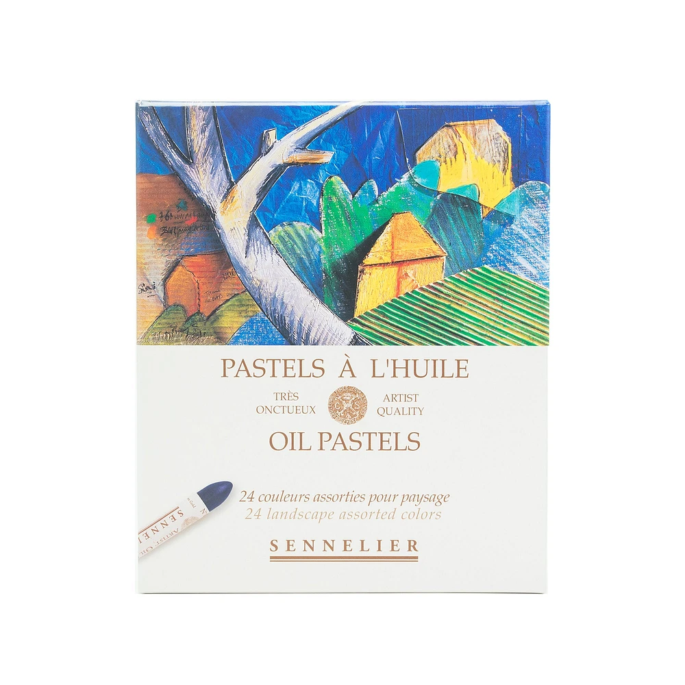 Ens. 24 pastels à l’huile - paysage