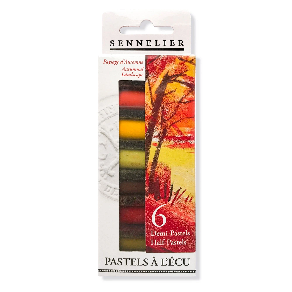 Ens. 6 demi-pastels tendres à l'écu