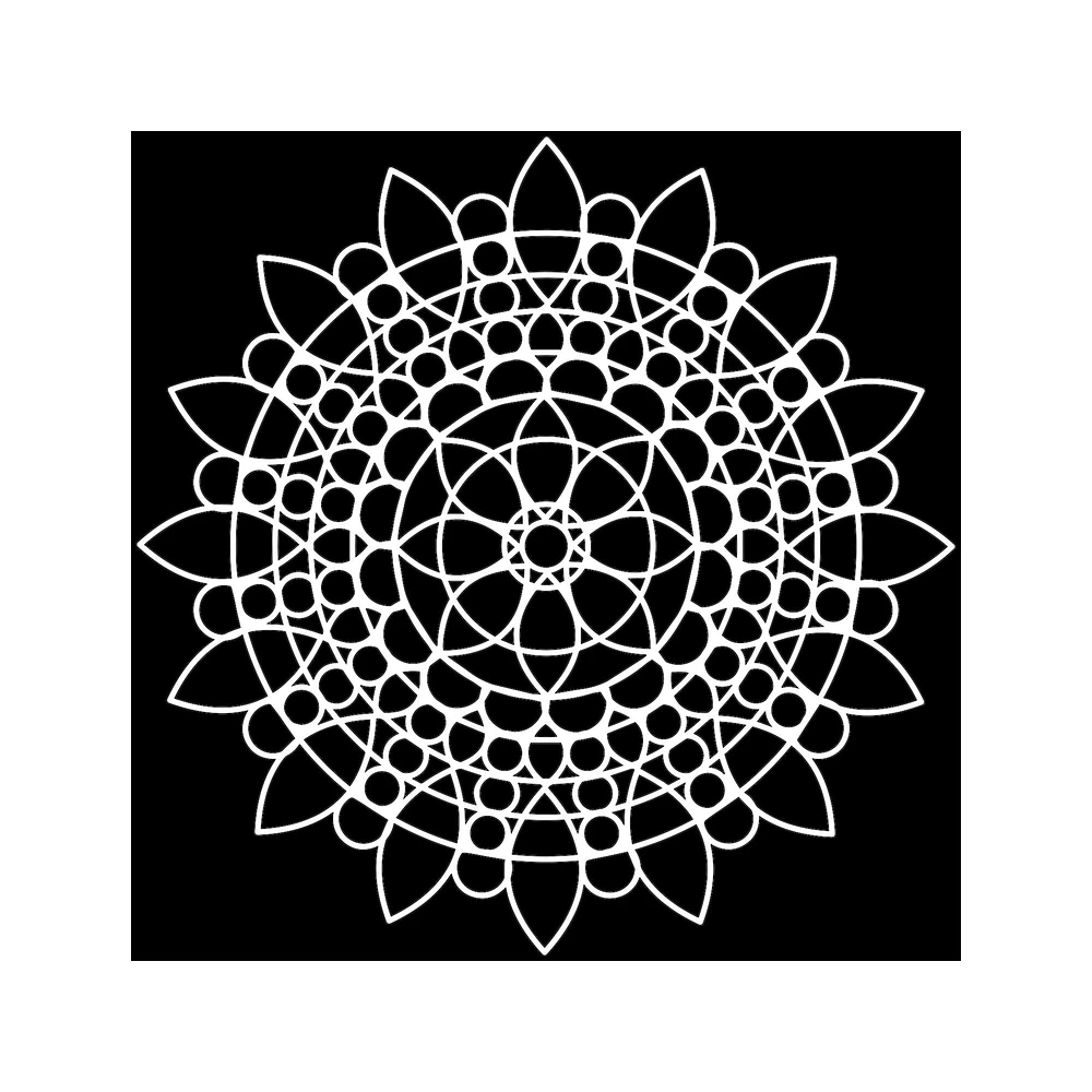 Mixed Media Stencil - Sunflower Mandala, 6 x 6 in