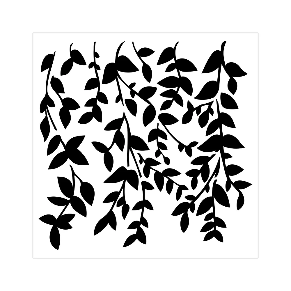 Pochoir techniques mixtes - vignes suspendues, 12 x 12 po