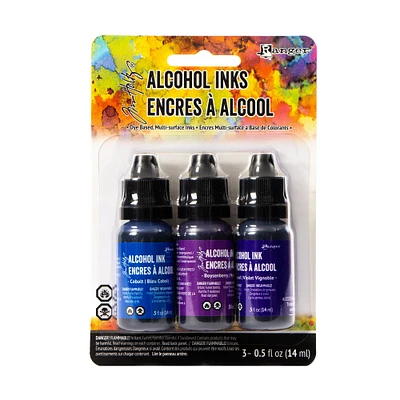 Ens. 3 encres à alcool - indigo/violet