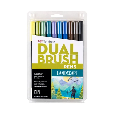 10-Pack Dual Brush Pens - Landscape