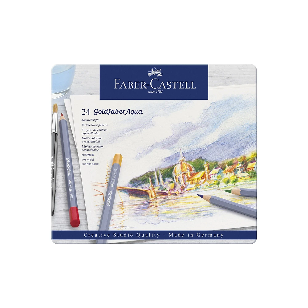 Ens. 24 crayons aquarellables Goldfaber Aqua
