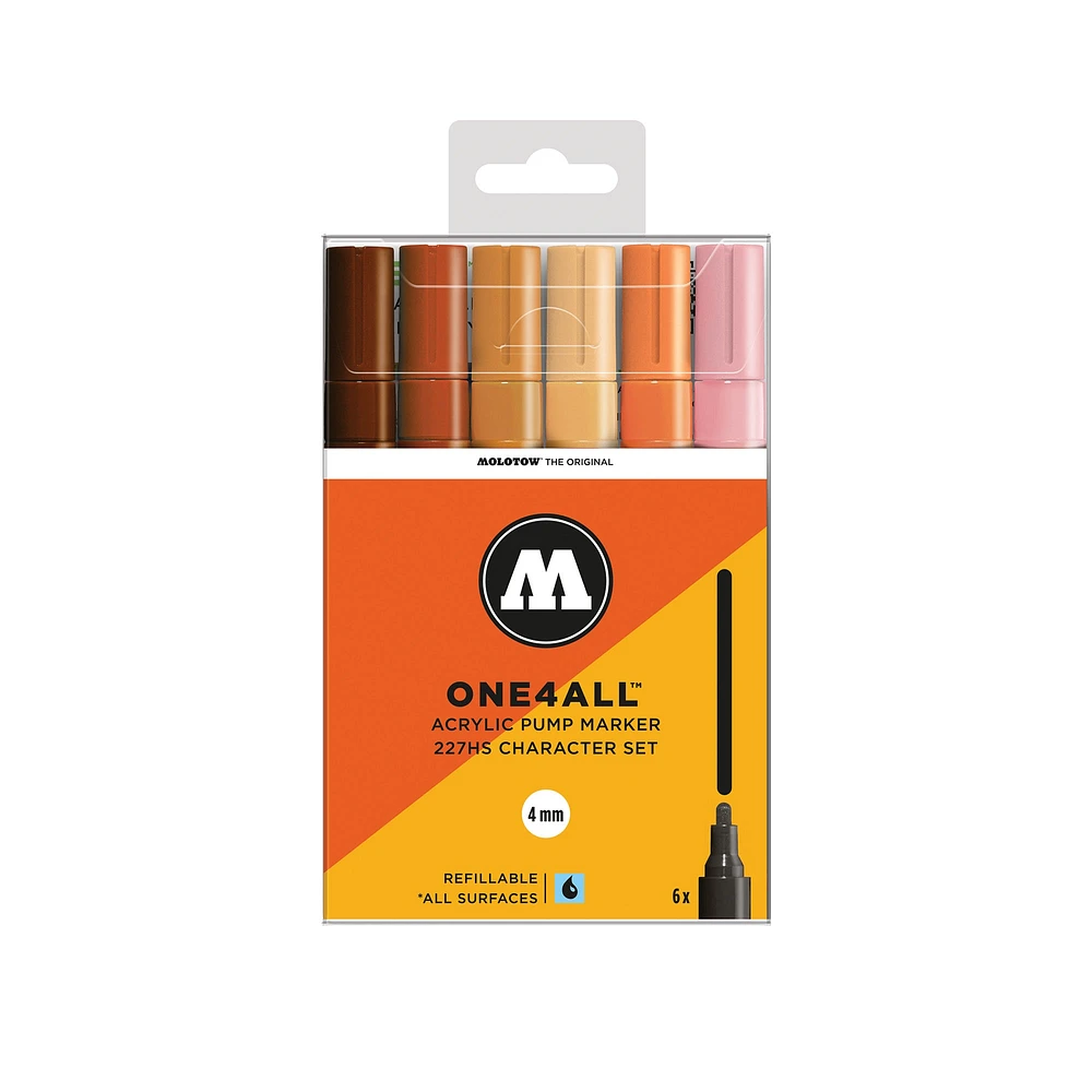 Marqueurs One4All - 227HS Caractère– Paquet de 6 marqueurs