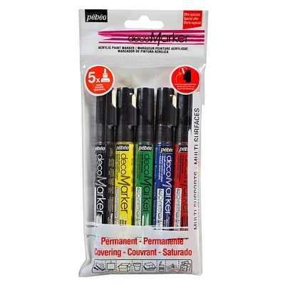 Set of 5 Decomarkers – 1.2 mm, 5 basic matte colours