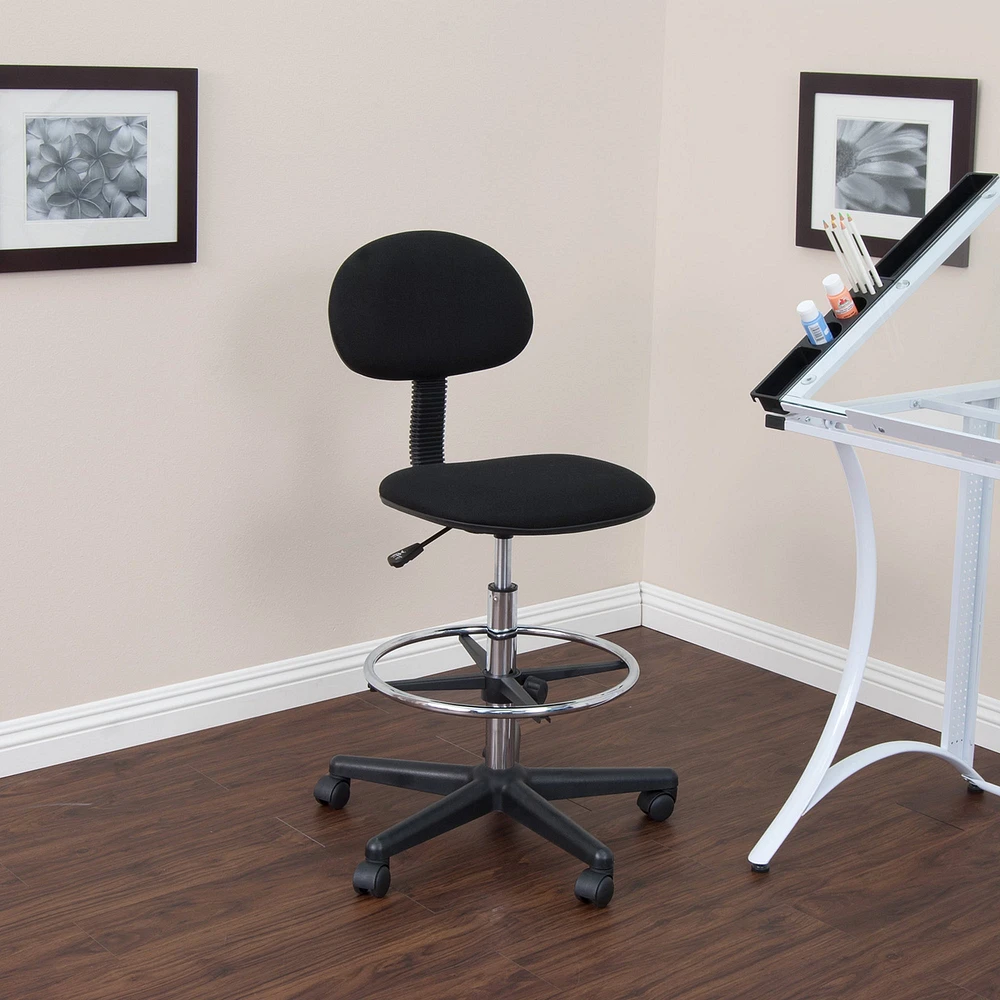 Black & Chrome Drafting Chair