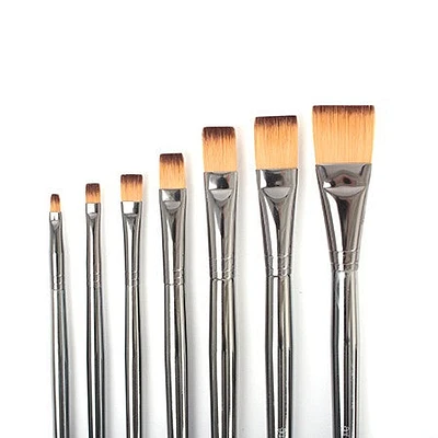 Long handled short flat paintbrush