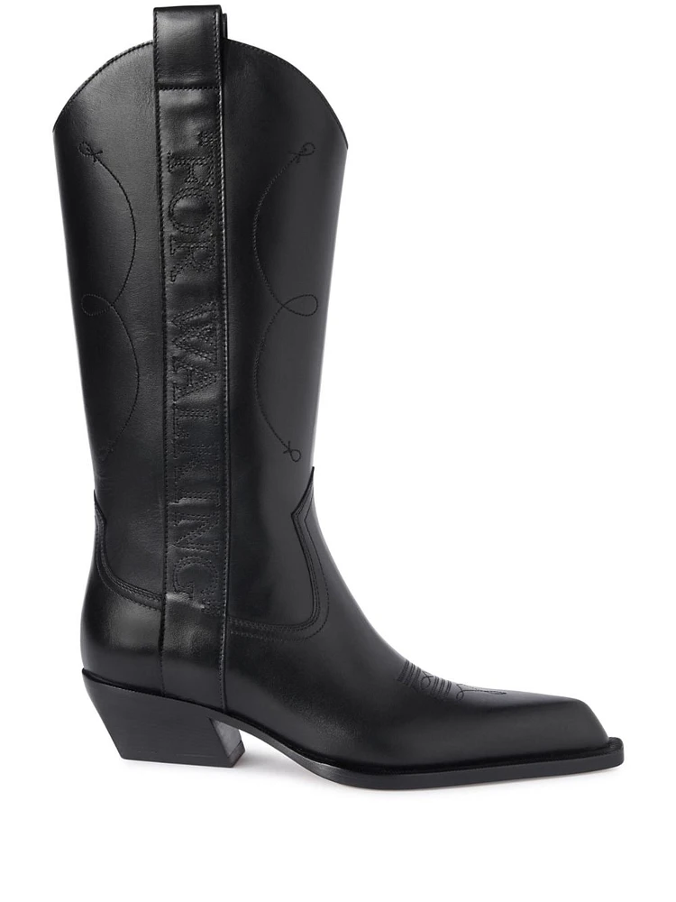 OFF-WHITE - Leather Cowboy Boots in Black