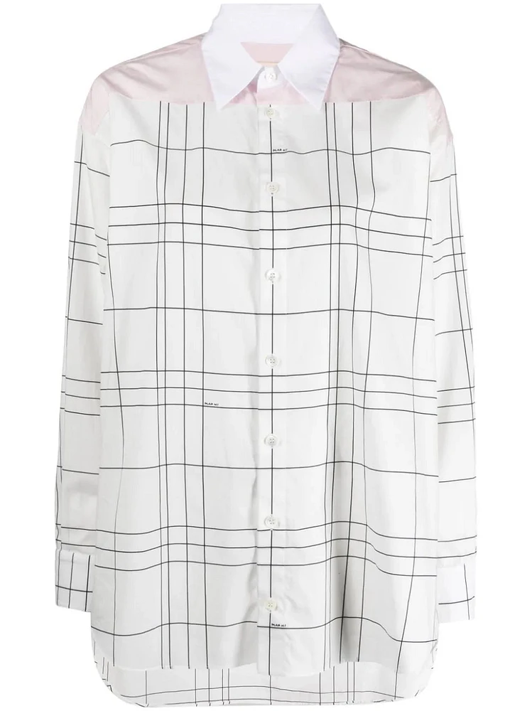 MARNI - Checkered Long Sleeve Shirt in White