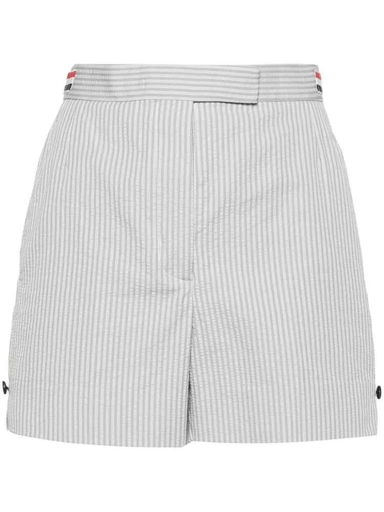 THOM BROWNE - Striped Shorts in Light Gray