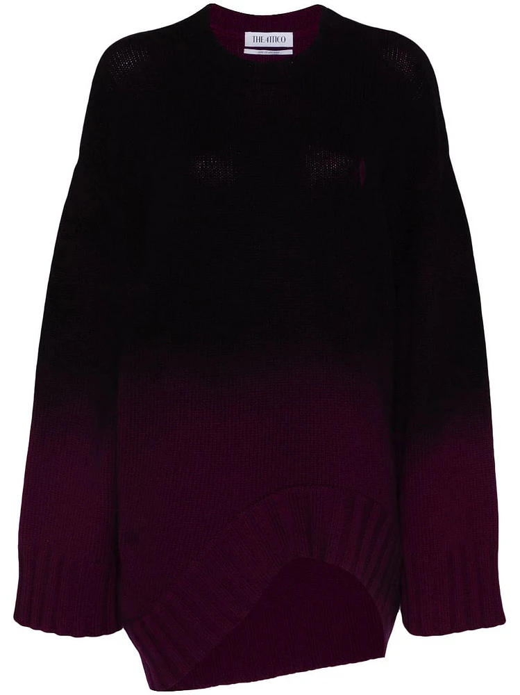 THE ATTICO - Ombré Long Line Sweater in Purple