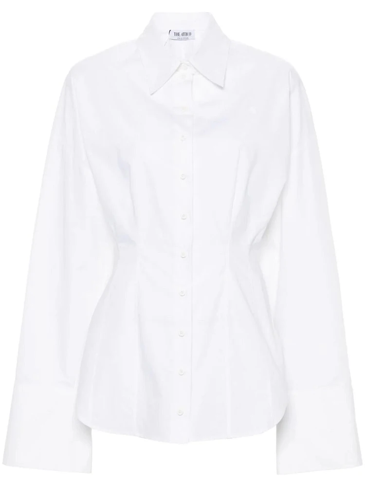THE ATTICO - Cotton Poplin Shirt in White