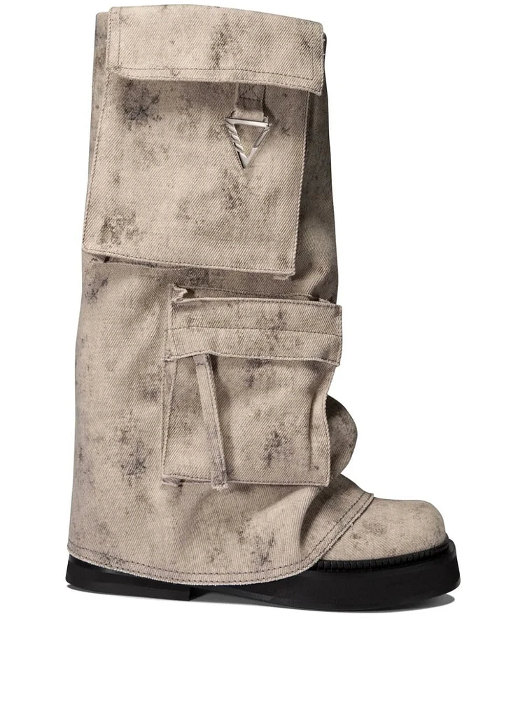THE ATTICO - Mid Calf Canvas Boots