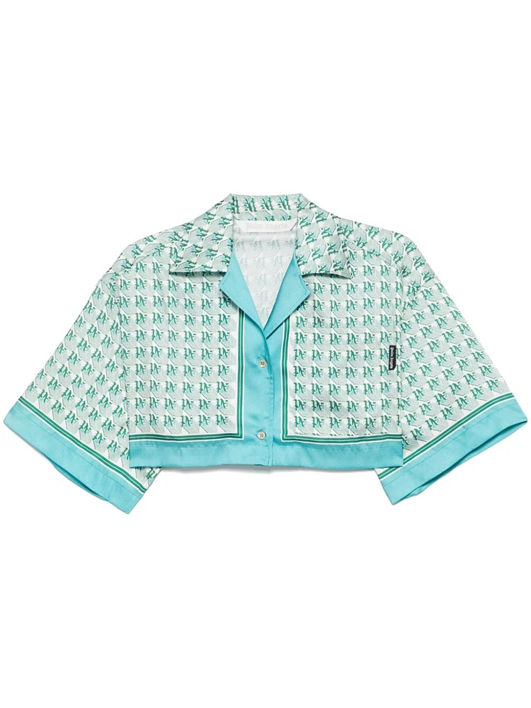 PALM ANGELS - Monogram-Print Crop Top