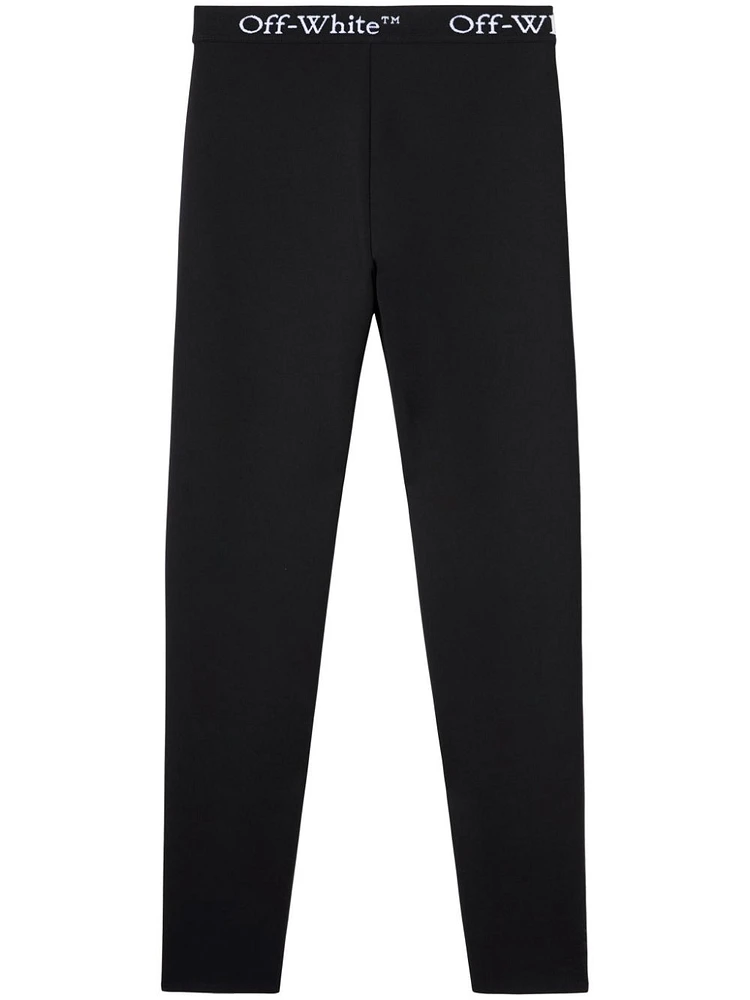 OFF-WHITE - Black Logo-Band Leggings