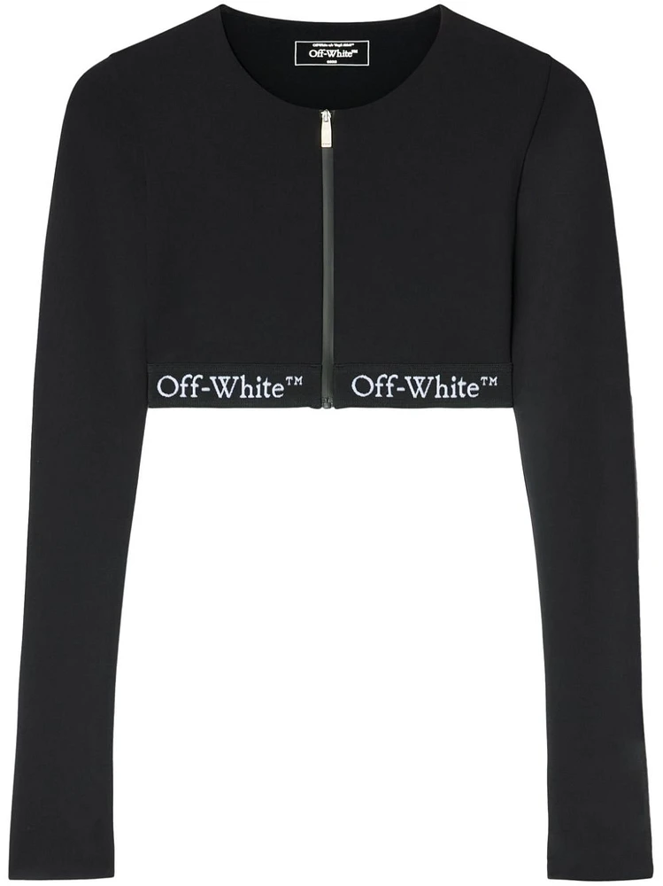 OFF-WHITE - Black Logo-Band Crop Top