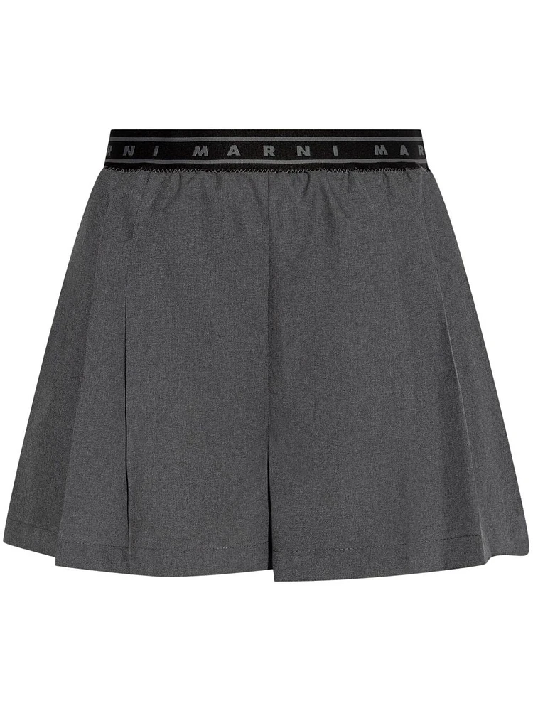 MARNI - Ash Grey Pleated Shorts