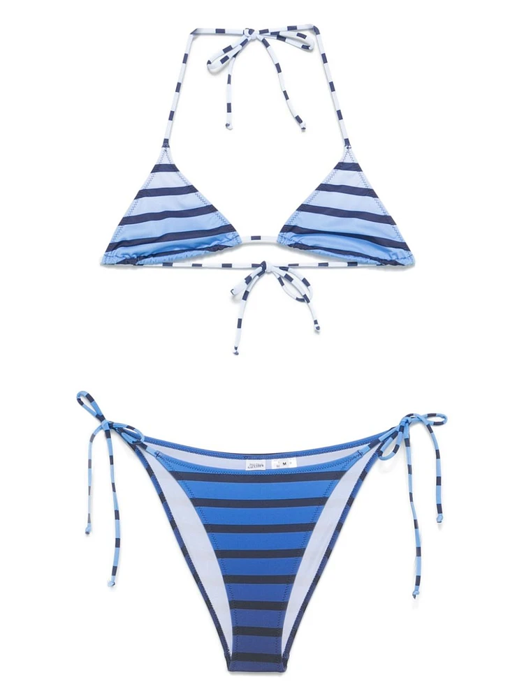 JEAN PAUL GAULTIER - Navy Blue Striped Bikini