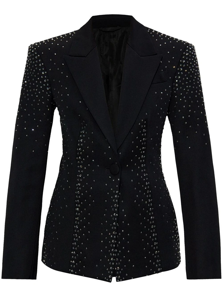 THE ATTICO - Crystal-Embellished Blazer Black