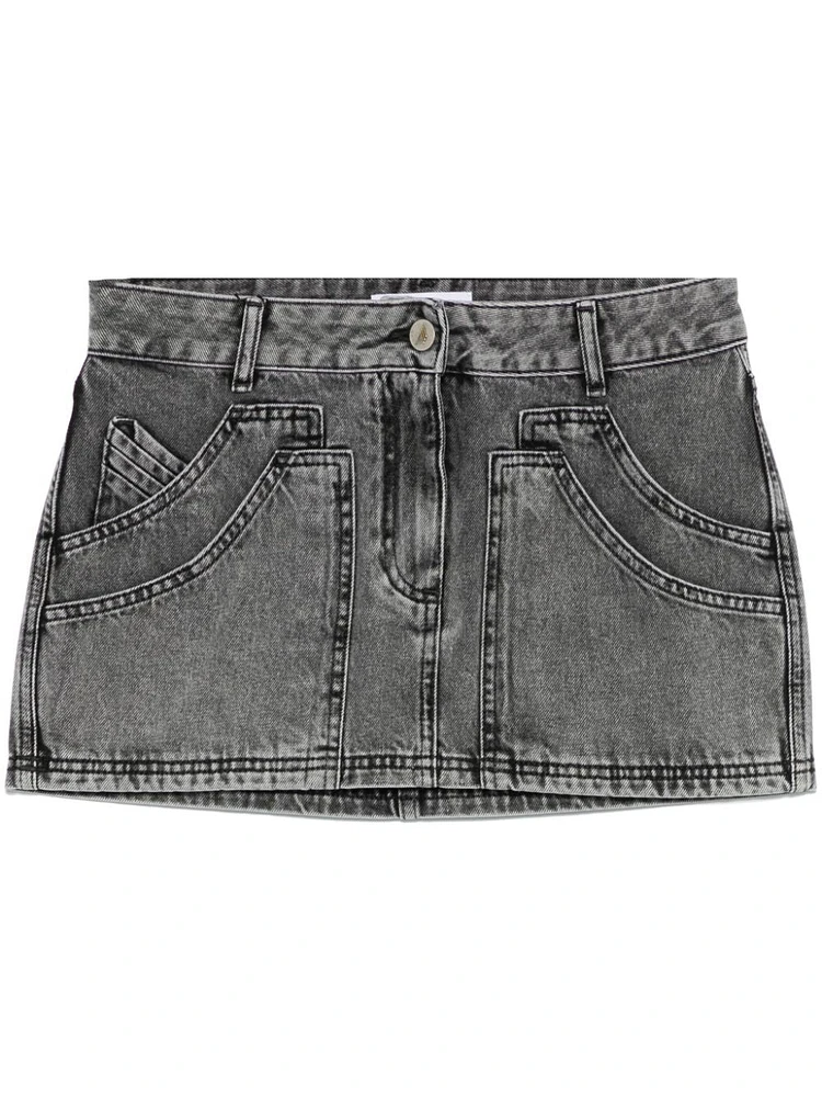 THE ATTICO - Denim Mini Skirt Grey